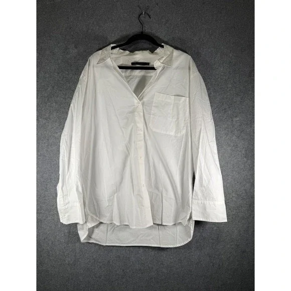 Jenni Kayne White 100% Cotton Oversized Button Down Shirt XXL 553-6941-B21 - Picture 2 of 8